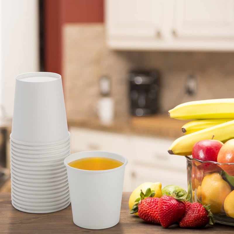 Tebery 300 Pack White Paper Coffee Cups 6oz Disposable Paper Cup for Water, Juice, Coffee or Tea - Image 5